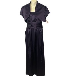 David's Bridal Purple Strapless Formal Dress with Jacket Size 10/12 column